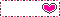 ピンク色のハートのネームバナープレートのサンプルアニメーション