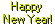 「Happy New Year」 文字のアニメ