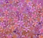 朱色背景のピンク系の花のスマートフォン壁紙