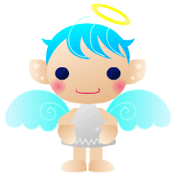 天使のGIFアニメーション（ブルー）