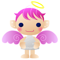 天使のGIFアニメーション（ピンク）