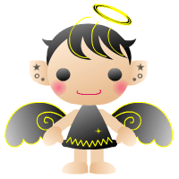 天使のGIFアニメーション（ブラック2）