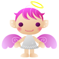 天使のGIFアニメーション（ピンク2）