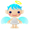 天使のGIFアニメーション（ブルー2）