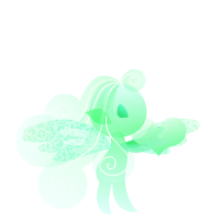 透明のグリーン天使のGIF画像（白背景用）