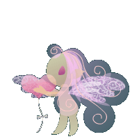 透明のレッド天使のGIF画像（黒背景用）