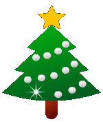 クリスマスツリーのGIF画像（黒背景用）