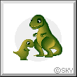 ティラノサウルスの親子のイラスト