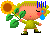 ひまわりの花の妖精のアニメ3