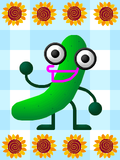 ひまわりときゅうりのピクセルアート