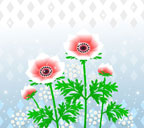 水色背景のアネモネのスマートフォン壁紙