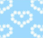 水色背景の花のハートのスマートフォン壁紙