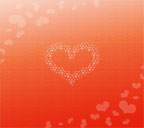 オレンジ色背景の星のハートのスマートフォン壁紙