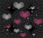 黒色背景のレースとハートのスマートフォン壁紙