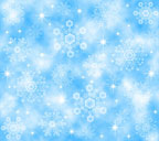 水色背景の空と雲と雪の結晶のスマートフォン壁紙