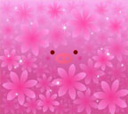 豚と花のスマートフォン壁紙