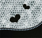 灰色背景の花、宝石、黒ハート付きヒョウ柄のスマートフォン壁紙