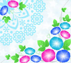 朝顔とレースのスマートフォン壁紙