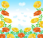 ポピーとハートのスマートフォン壁紙