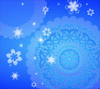 青色背景のレースとハートのスマートフォン壁紙