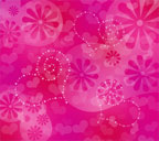 赤系色背景の花模様ハートのスマートフォン壁紙