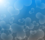 青系色背景のハートのスマートフォン壁紙