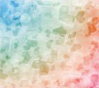 青色から赤系色へのグラデーョン背景のガラスのハートのスマートフォン壁紙