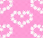 ピンク色背景の花のハートのスマートフォン壁紙