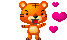 虎とハートのアニメ