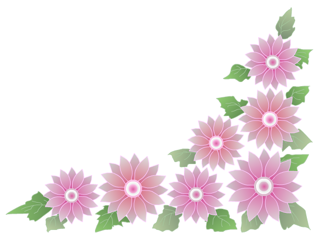 ピンク系色のガーベラのクリップアート、挿絵画像、WMF画像