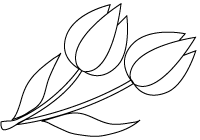 チューリップの線画像、WMF画像、クリップアート、挿絵画像