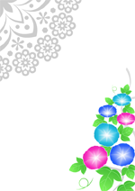 朝顔とレースのポスター用壁紙