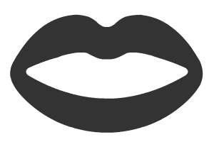 ダークグレーのくちびるのPNG画像