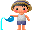 水やりをしている男の子のアニメ3