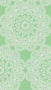 緑色（グリーン）背景のレースの壁紙