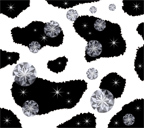 ダイヤモンドと黒い牛柄のスマホ壁紙サンプル画像１