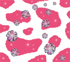 ダイヤモンドと赤い牛柄のスマホ壁紙サンプル画像２